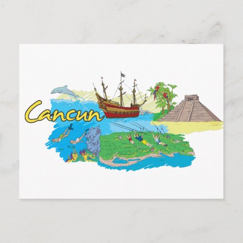 Cancun Mexico Famous City Postcard