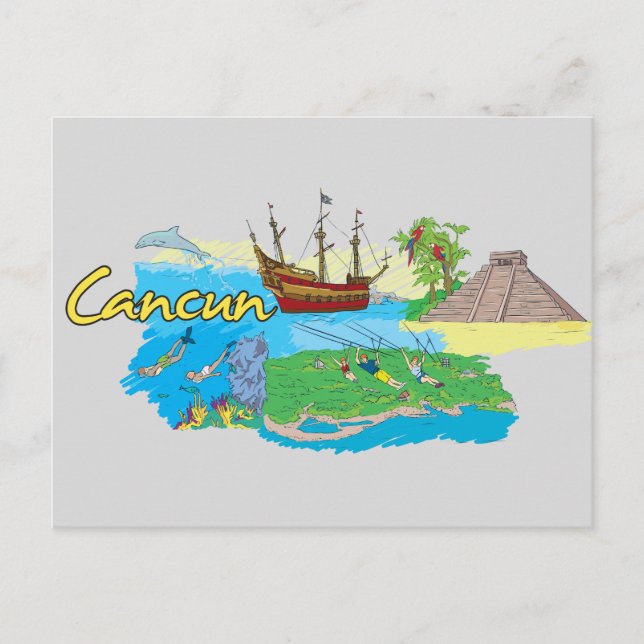 Cancun, Mexico Famous City Postcard (Front)