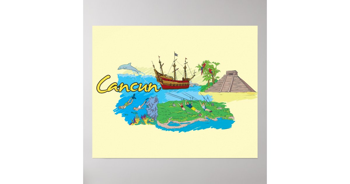 cancun-mexico-famous-city-poster-zazzle