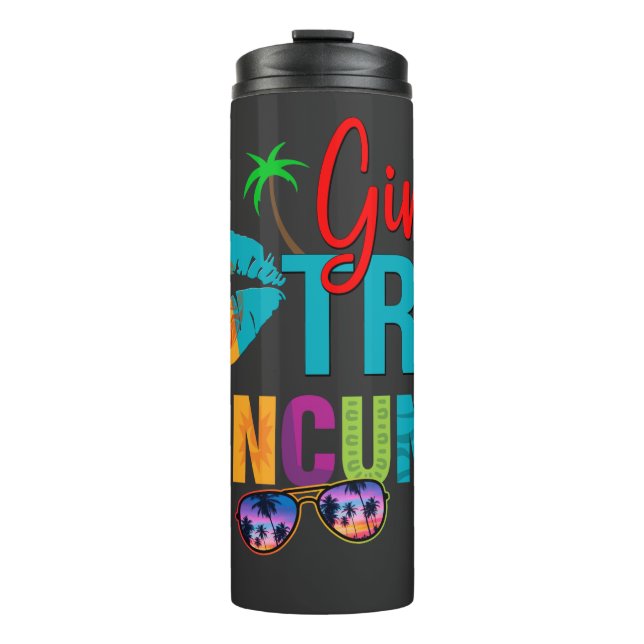 Cancun Mexico Girls Trip Colorful Vacations  Thermal Tumbler (Front)