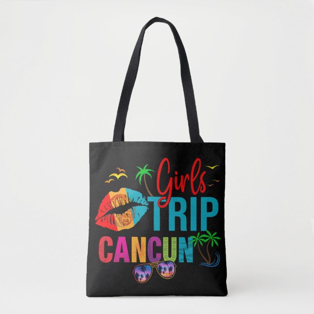 Cancun Mexico Girls Trip Colorful Vacations  Tote Bag (Front)
