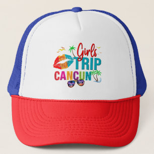 Cancun Mexico Girls Trip Colorful Vacations Trucker Hat