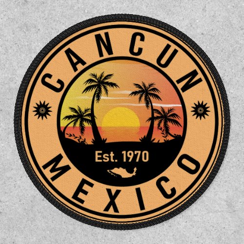 Cancun Mexico Palm Tree Vintage Travel Souvenir Patch