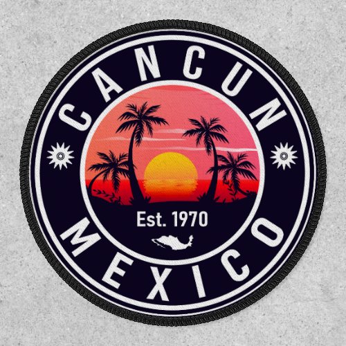 Cancun Mexico Palm Tree Vintage Travel Souvenir Patch