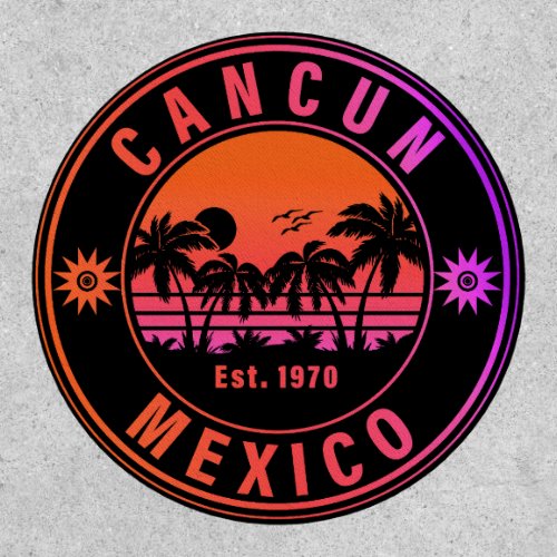 Cancun Mexico Palm Trees Vintage Travel Souvenirs Patch