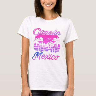 Cancun Mexico Palm Trees Vintage Travel Souvenirs T-Shirt
