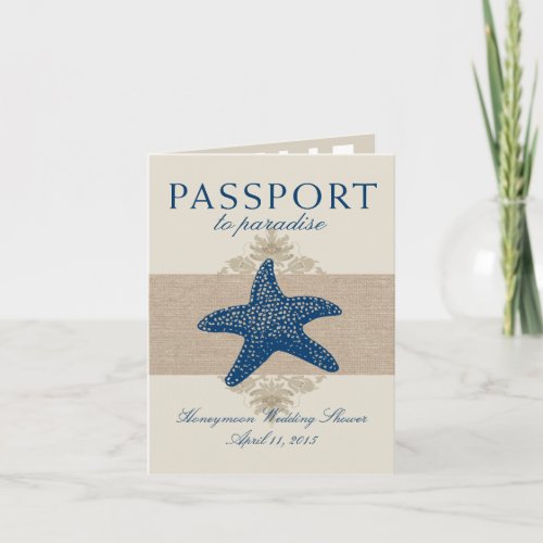 Cancun Mexico Passport Bridal Shower Invitation