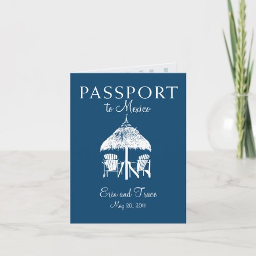 Cancun Mexico Passport Wedding Invitation