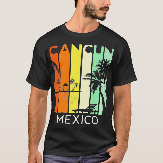 Cancun Mexico Retro Mexican Vacation Summer Trip 2 T-Shirt (Front)