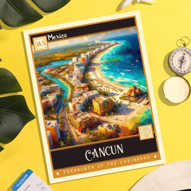 Cancun, Mexico | Retro Painting Postcard (Creator Uploaded)