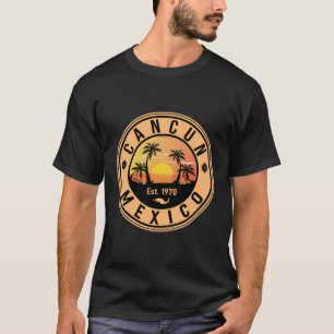 Cancun Mexico Retro Sunset Vintage Travel Souvenir T-Shirt