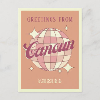 Cancun Mexico Retro Vintage Party Postcard
