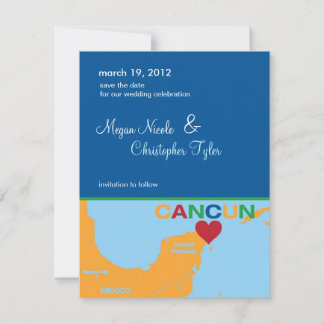 Cancun Mexico Save the Date Announcement