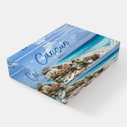 Cancun Mexico Scenic Paperweight Vacation Souvenir