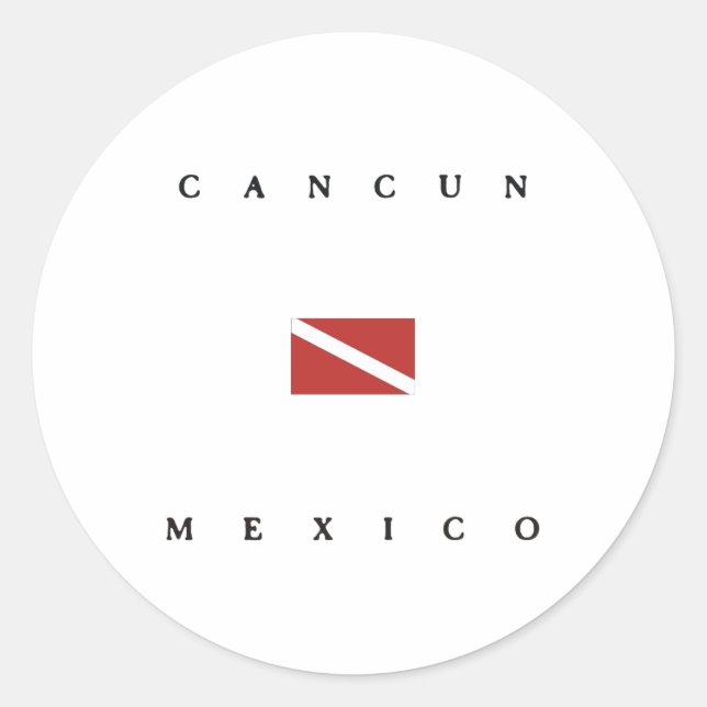 Cancun Mexico Scuba Dive Flag Classic Round Sticker (Front)
