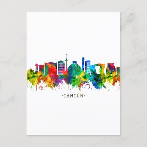 Cancun Mexico Skyline Holiday Postcard