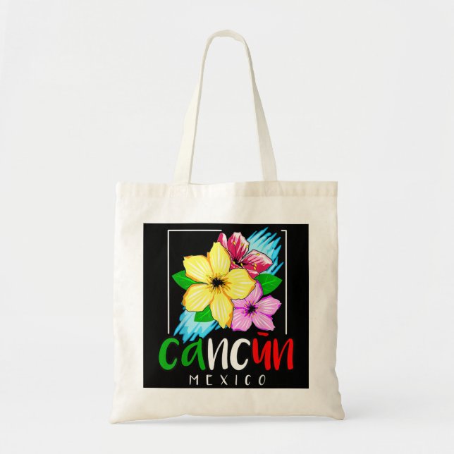 Cancun Mexico Souvenir Gift Spring Break Summer Va Tote Bag (Front)