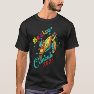 Cancun Mexico Tie Dye Sea Turtle Family Matching V T-Shirt