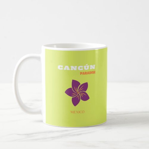 Cancun Mexico Travel Art Green Tropical Art Coffee Mug