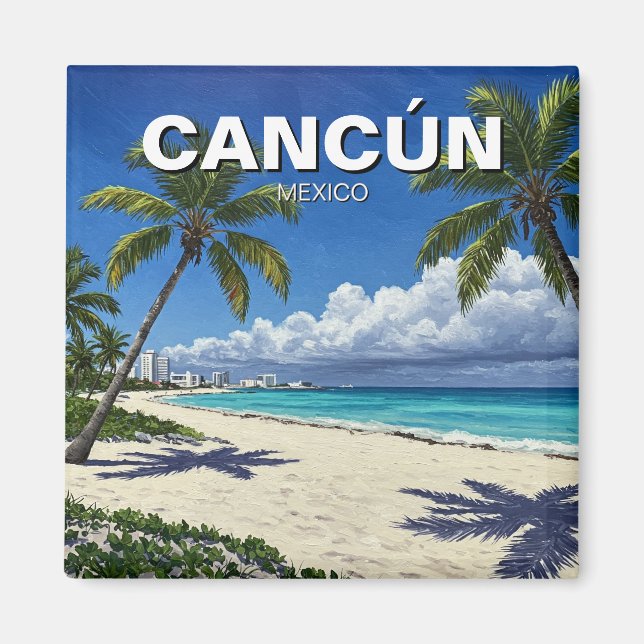 Cancun Mexico Travel Beach Magnet (Front)