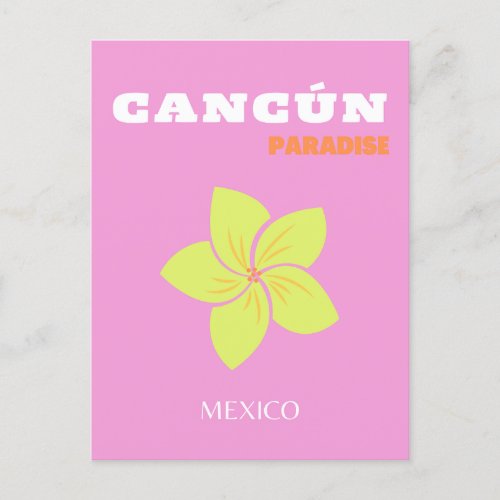 Cancun Mexico Tropical Art Preppy Preppy Room Holiday Postcard