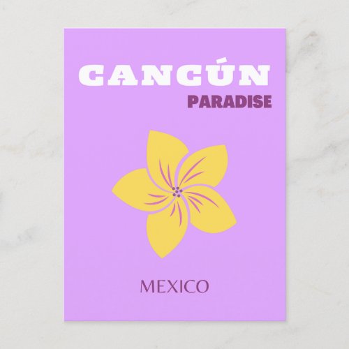 Cancun Mexico Tropical Art Preppy Travel Art Holiday Postcard