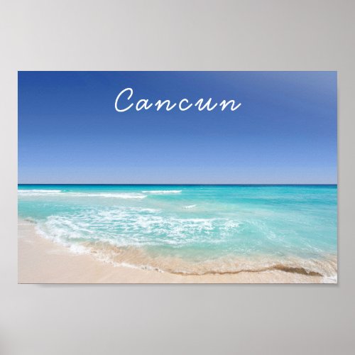 Cancun Mexico Tropical Sea Wave Beach  Poster