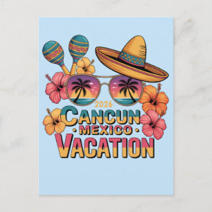 Cancun Mexico Vacation Beach Trip Tropical Summer Postcard