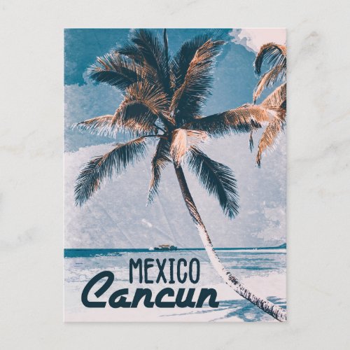 Cancun Mexico Vintage style poster Art Holiday Postcard