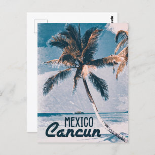 Cancun Mexico Vintage style poster Art Postcard