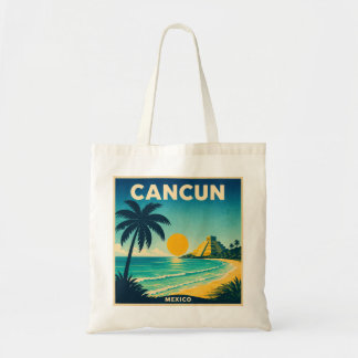 Cancun Mexico Vintage Travel Poster Tote Bag