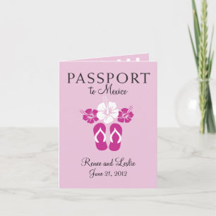 Cancun, Mexico Wedding Passport Invitation