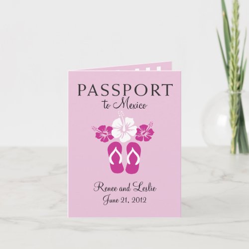 Cancun Mexico Wedding Passport Invitation