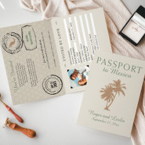 Cancun Mexico Wedding Passport Invitation