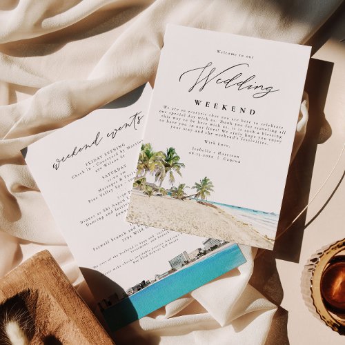 CANCUN Mexico Wedding Weekend Welcome Itinerary Invitation
