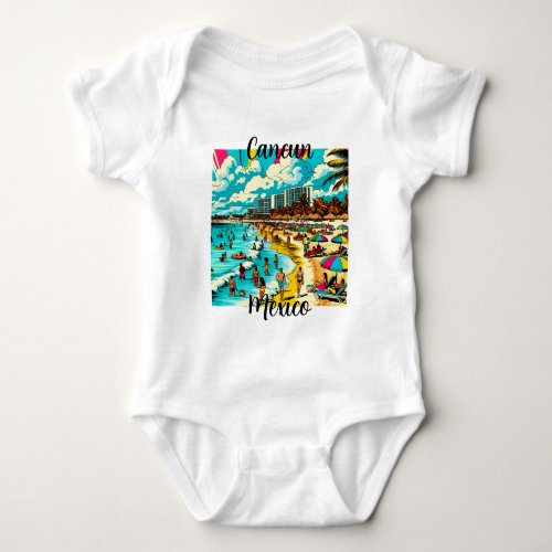 Cancun Mexico with a Pop Art Vibe Baby Bodysuit