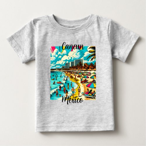 Cancun Mexico with a Pop Art Vibe Baby T_Shirt