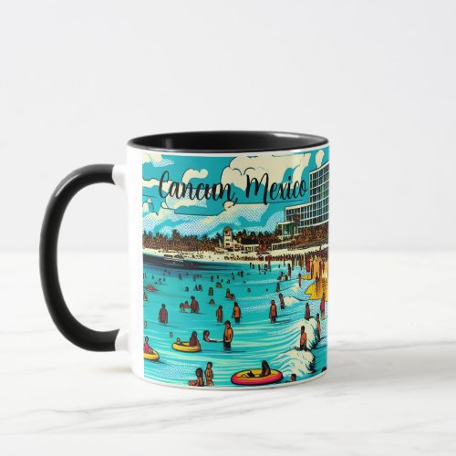 Cancun Mexico with a Pop Art Vibe Mug