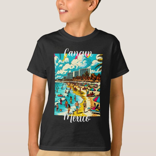 Cancun, Mexico with a Pop Art Vibe T-Shirt (Front)