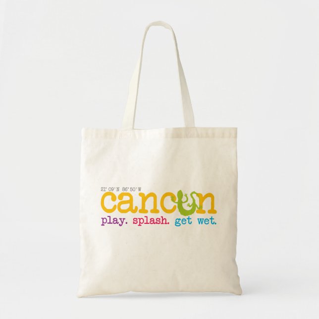 Cancun Play. Splash. Get Wet. Tote (Front)