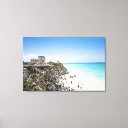 Cancun Quintana Roo Mexico _ Ruins on a hill Canvas Print