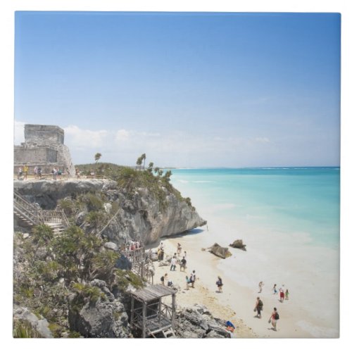 Cancun Quintana Roo Mexico _ Ruins on a hill Ceramic Tile