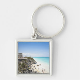 Cancun, Quintana Roo, Mexico - Ruins on a hill Keychain
