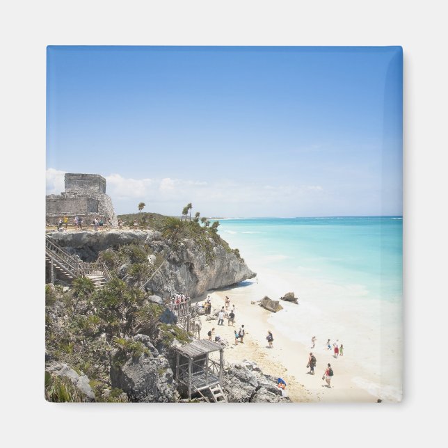 Cancun, Quintana Roo, Mexico - Ruins on a hill Magnet (Front)