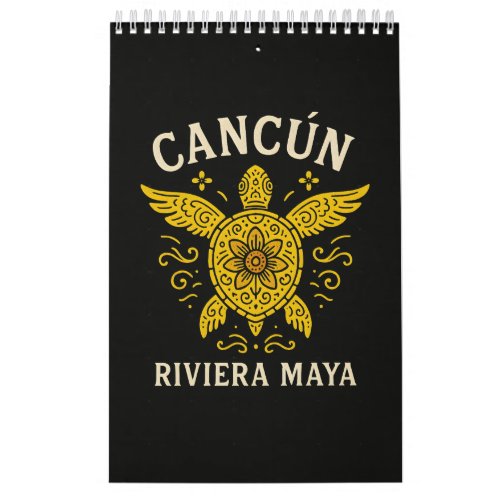Cancun & Riviera Maya Tropical Vacation Retro Typo Calendar