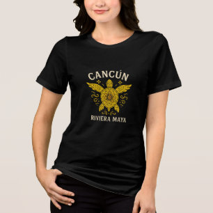 Cancun & Riviera Maya Tropical Vacation Retro Typo Tri-Blend Shirt