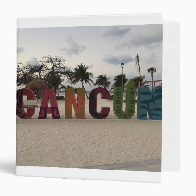 Cancun Sign – Playa Delfines, Mexico Binder (Front/Inside)