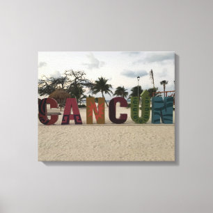Cancun Sign – Playa Delfines, Mexico Canvas