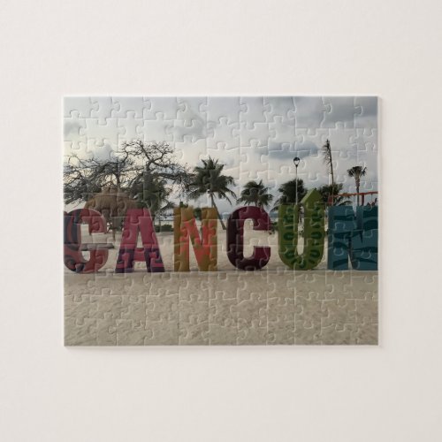 Cancun Sign  Playa Delfines Mexico Jigsaw Puzzle