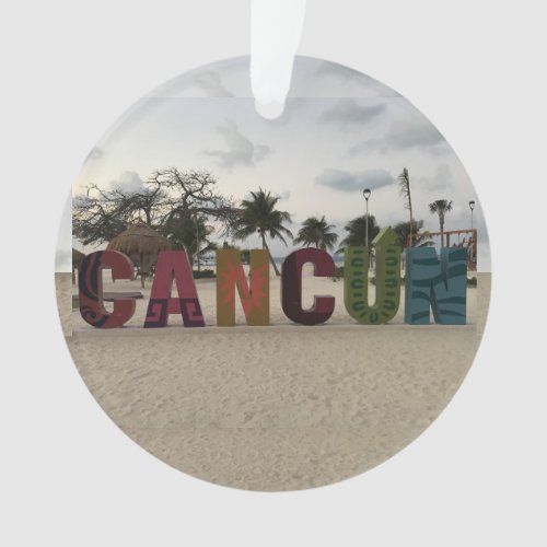 Cancun Sign  Playa Delfines Mexico Ornament